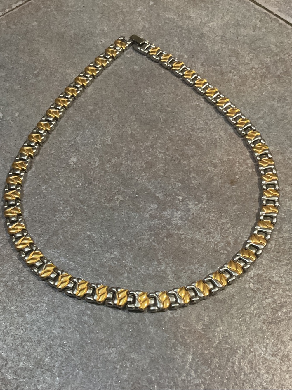 Two-Tone Gold and Silver Women's Link Necklace